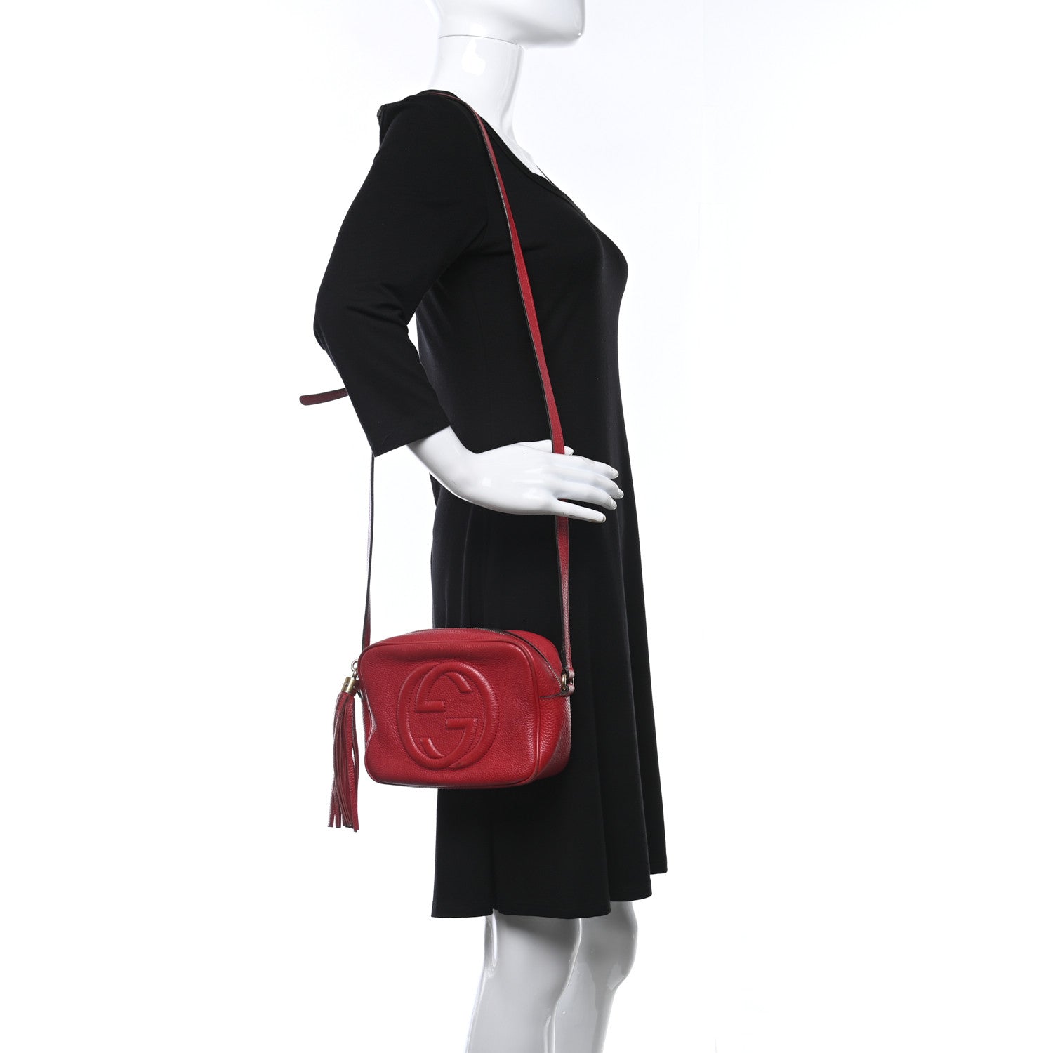 Gucci Pebbled Calfskin Small Soho Disco Bag Tabasco Red 2 of 15