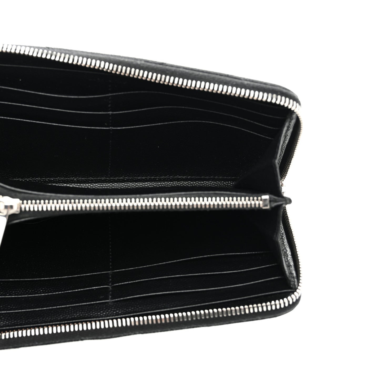 Grain De Poudre Matelasse Chevron Monogram Zip Around Wallet Black