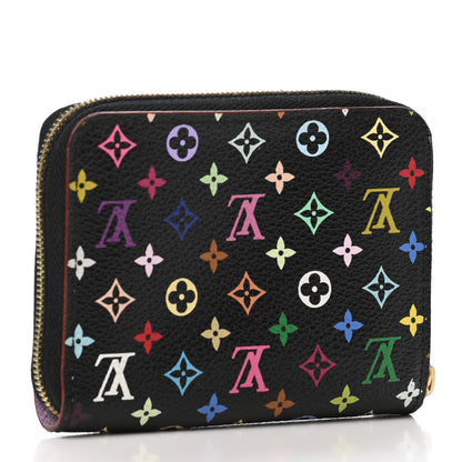 Louis Vuitton Monogram Multicolor Zippy Coin Purse Black Violet 2 of 4
