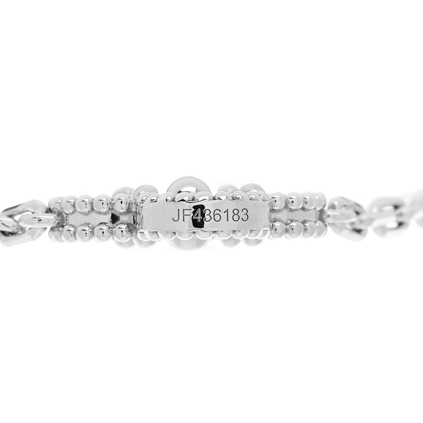 18K White Gold 5 Motifs Guilloche Vintage Alhambra Bracelet