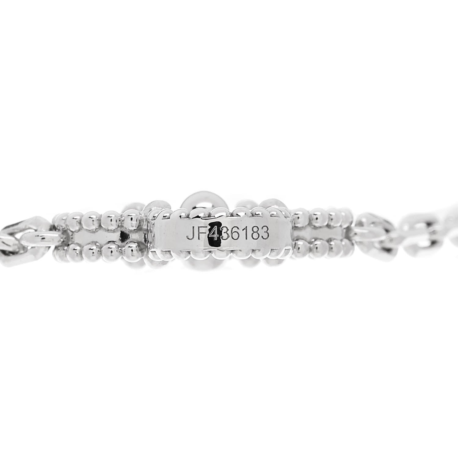 Van Cleef & Arpels 18K White Gold 5 Motifs Guilloche Vintage Alhambra Bracelet 4 of 4