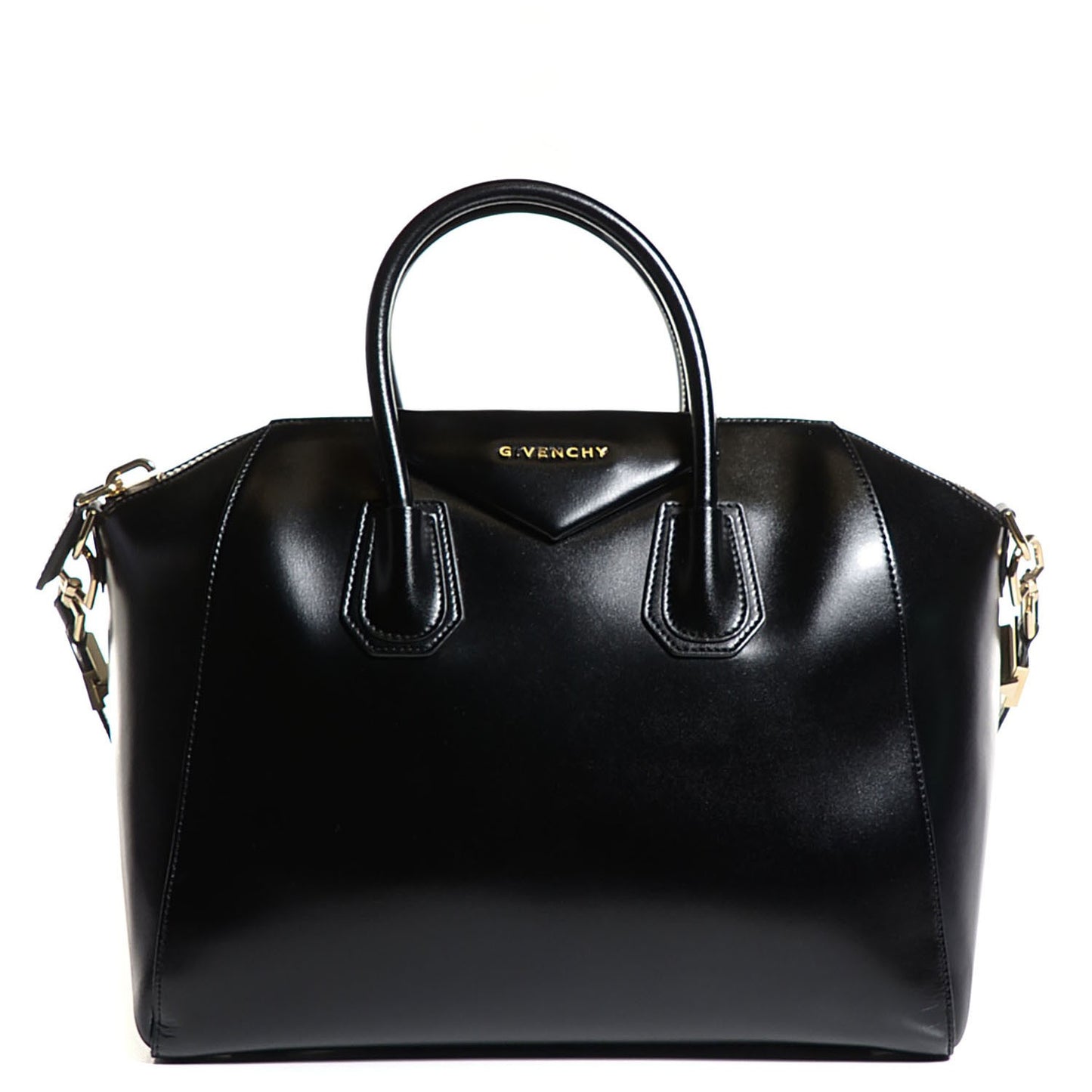 Shiny Lord Calfskin Medium Antigona Black