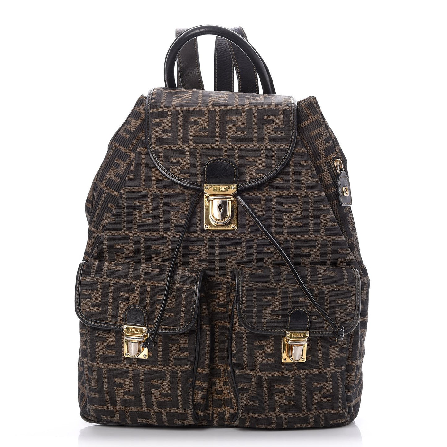 Zucca Drawstring Flap Backpack Tobacco