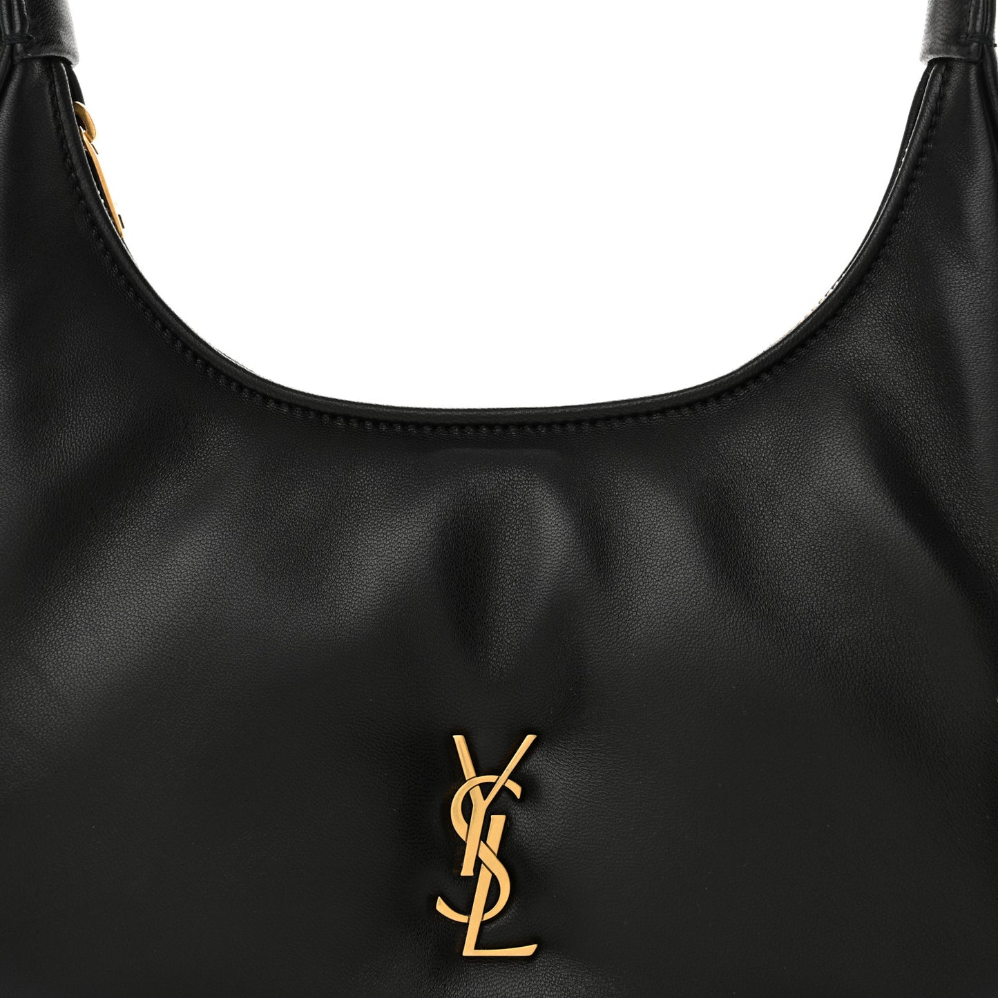 Plunged Lambskin Calypso Mini Hobo Black