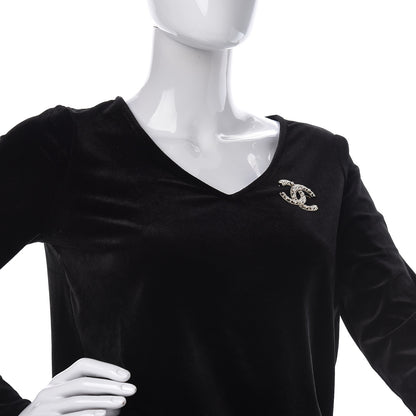 Chanel Pearl Crystal CC Brooch Gold 2 of 4