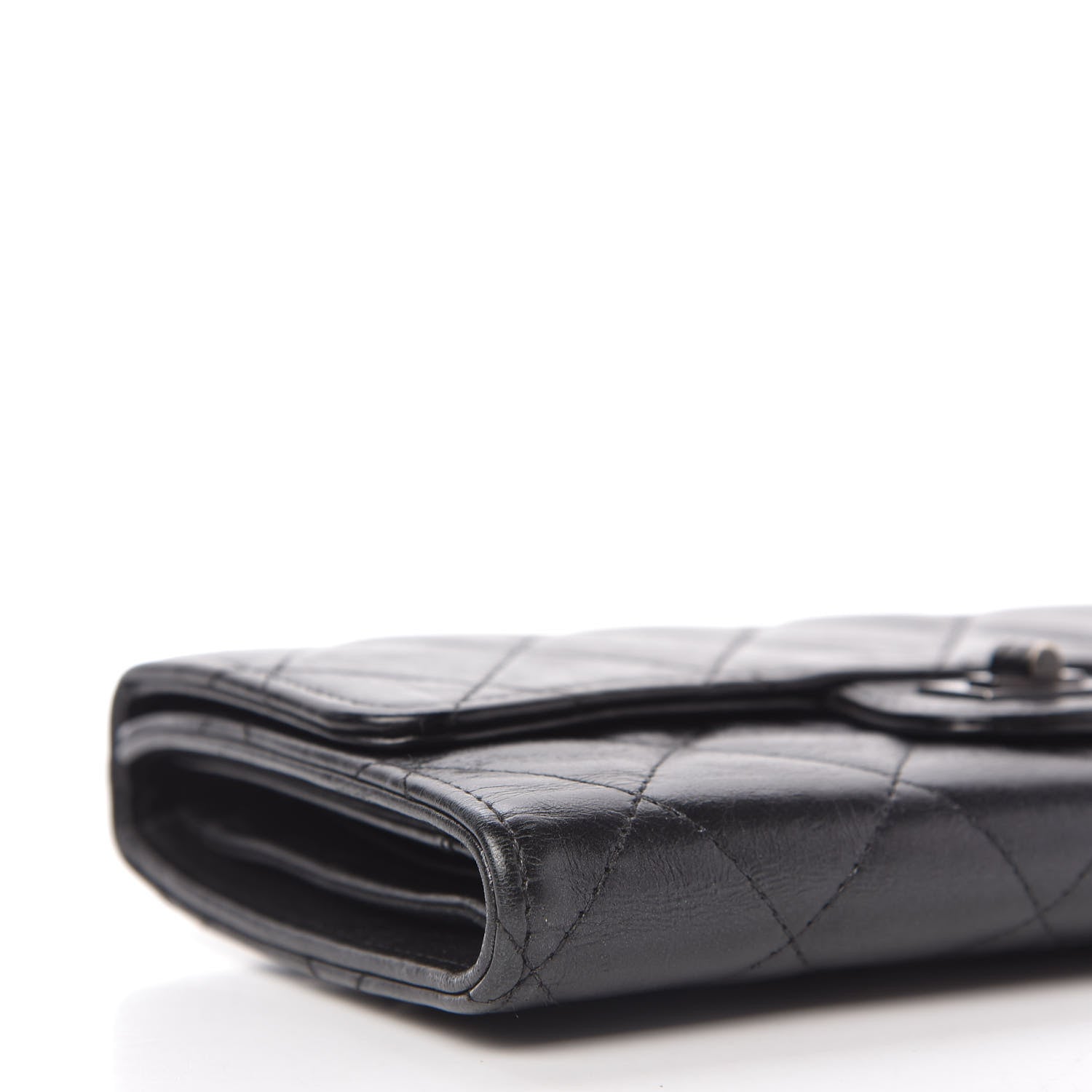 Chanel Metallic Aged Calfskin Quilted Reissue Long Flap Wallet So Black 6 of 11