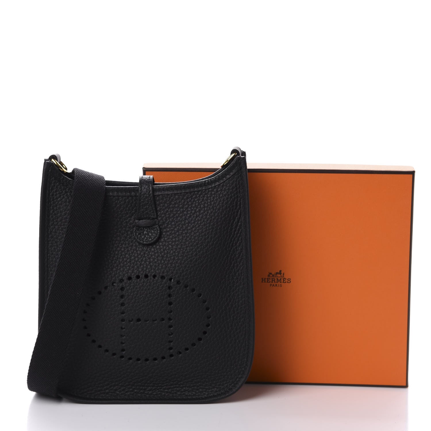 Hermes Taurillon Clemence Evelyne TPM Black 10 of 10