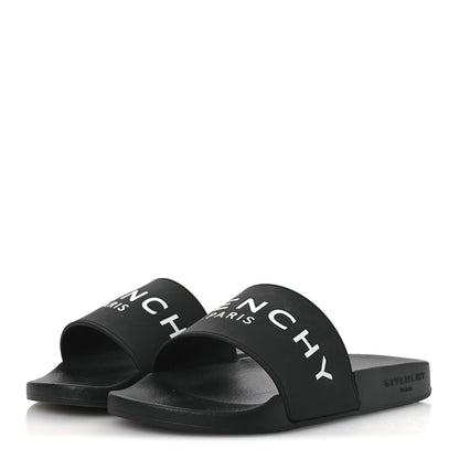 Givenchy Rubber Logo Pool Slide Sandals 35 Black 4 of 11