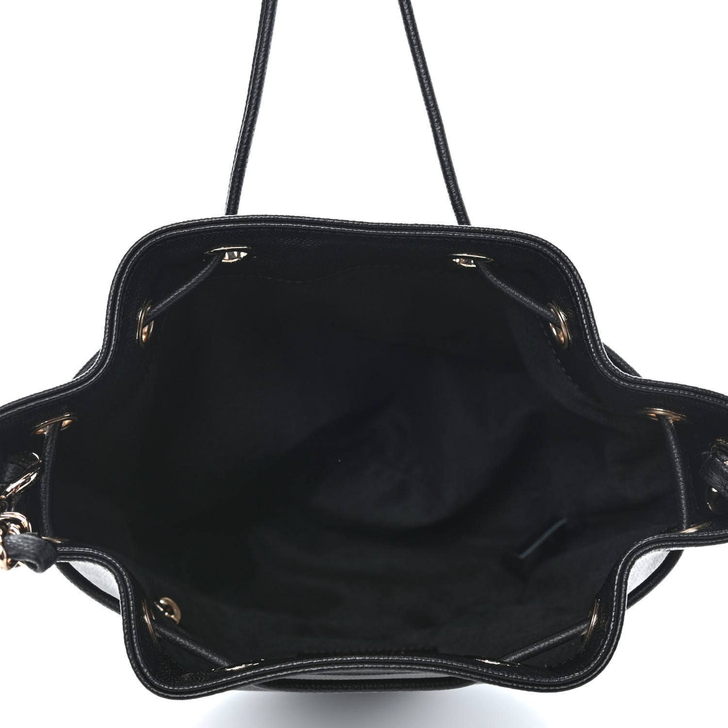 Chanel Caviar Deauville Drawstring Bucket Bag Black 4 of 4