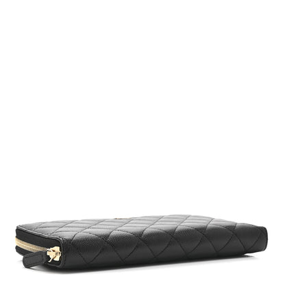 Chanel Caviar Quilted Large Zip Around Organizer Wallet Black 4 of 11