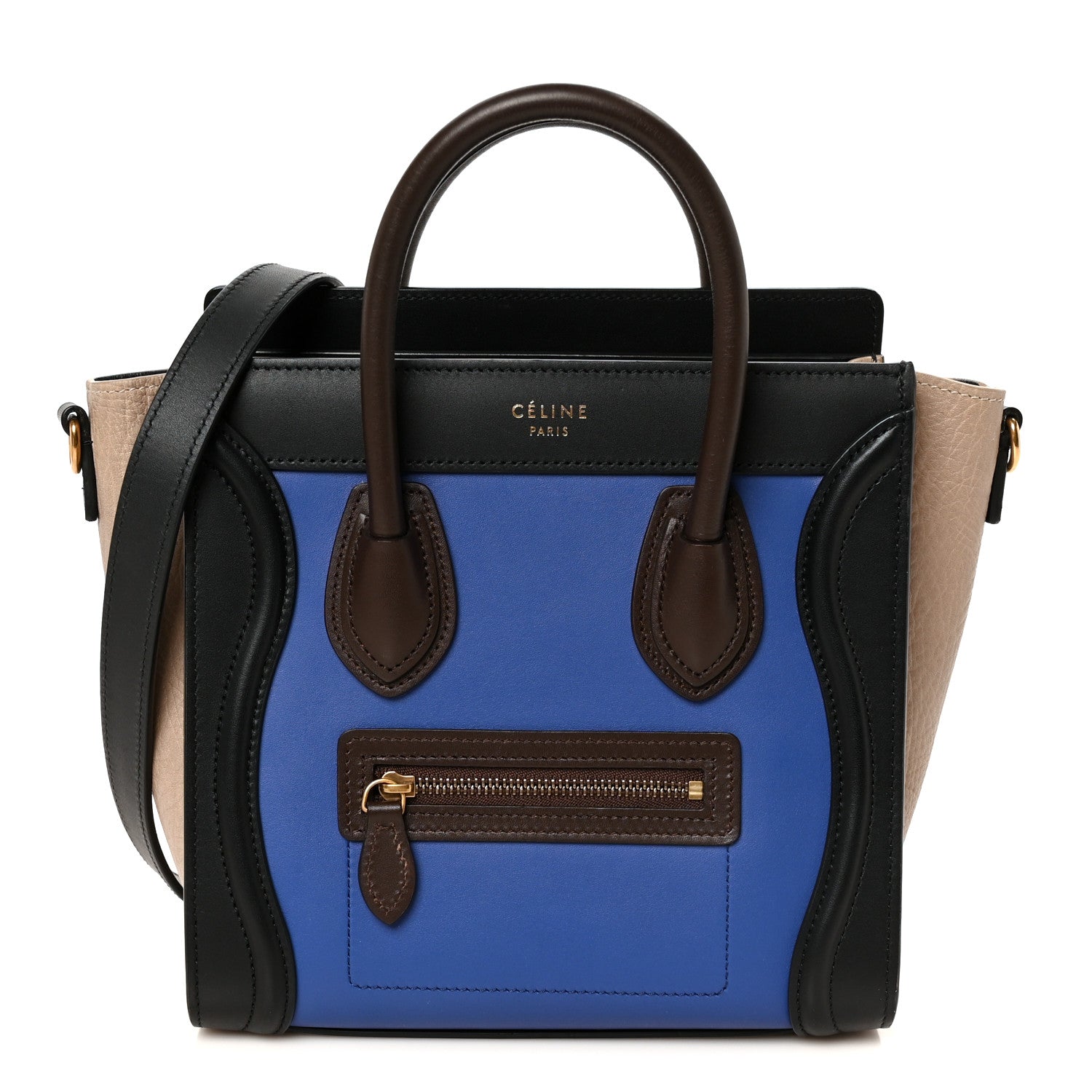 Celine Smooth Calfskin Bullhide Nano Tri-Color Luggage Indigo 1 of 10