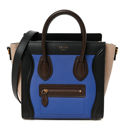 Celine Smooth Calfskin Bullhide Nano Tri-Color Luggage Indigo 1 of 10