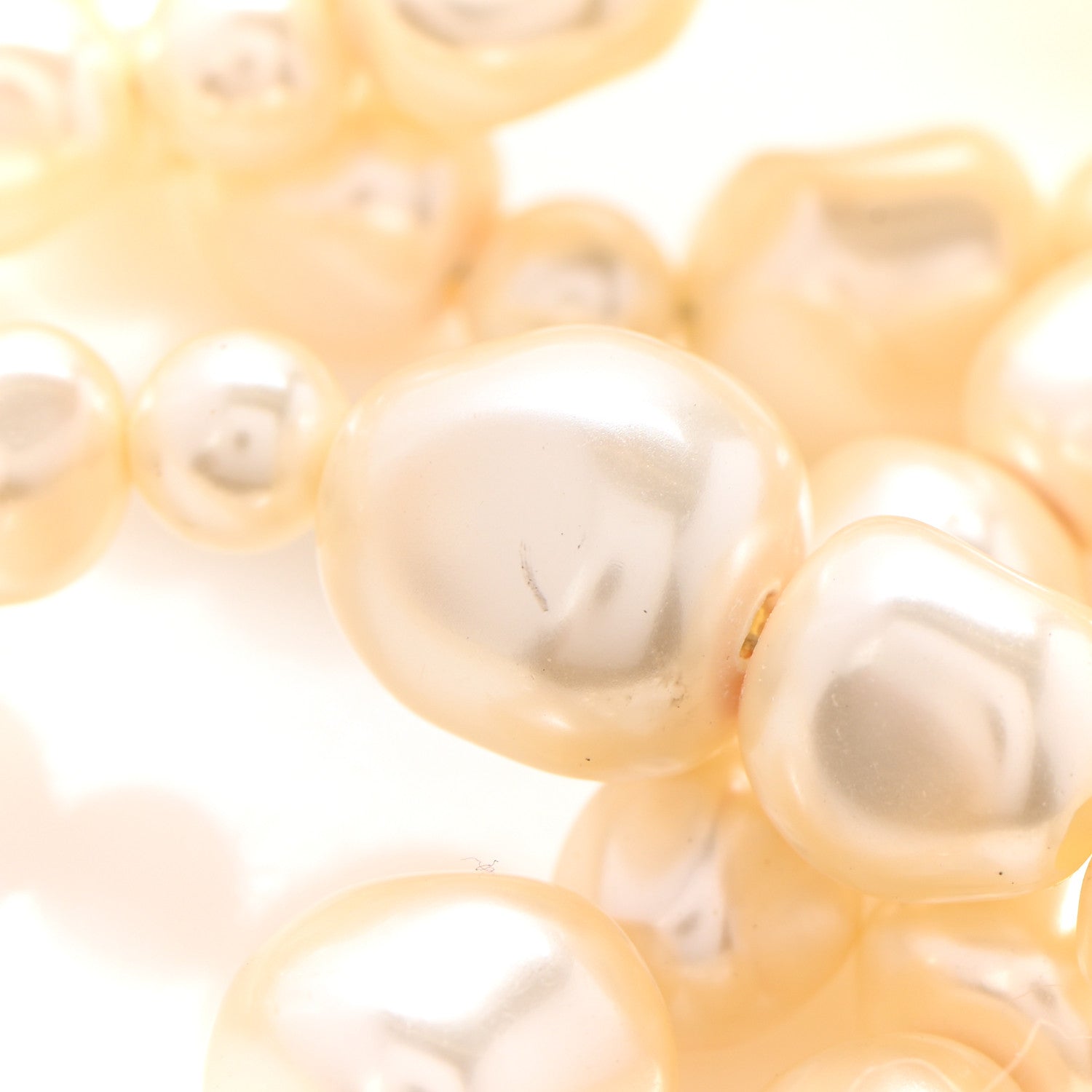Chanel Graduated Pearl Crystal CC Multi Strand Necklace Gold 10 of 10