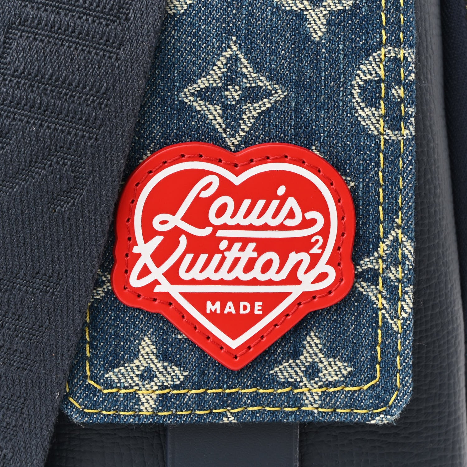 Louis Vuitton X NIGO Denim Monogram Flat Double Phone Pouch 7 of 9