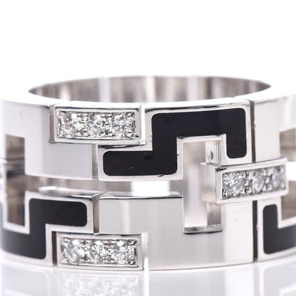 Cartier 18K White Gold Enamel Diamond Le Baiser Du Dragon Ring 52 6 4 of 7