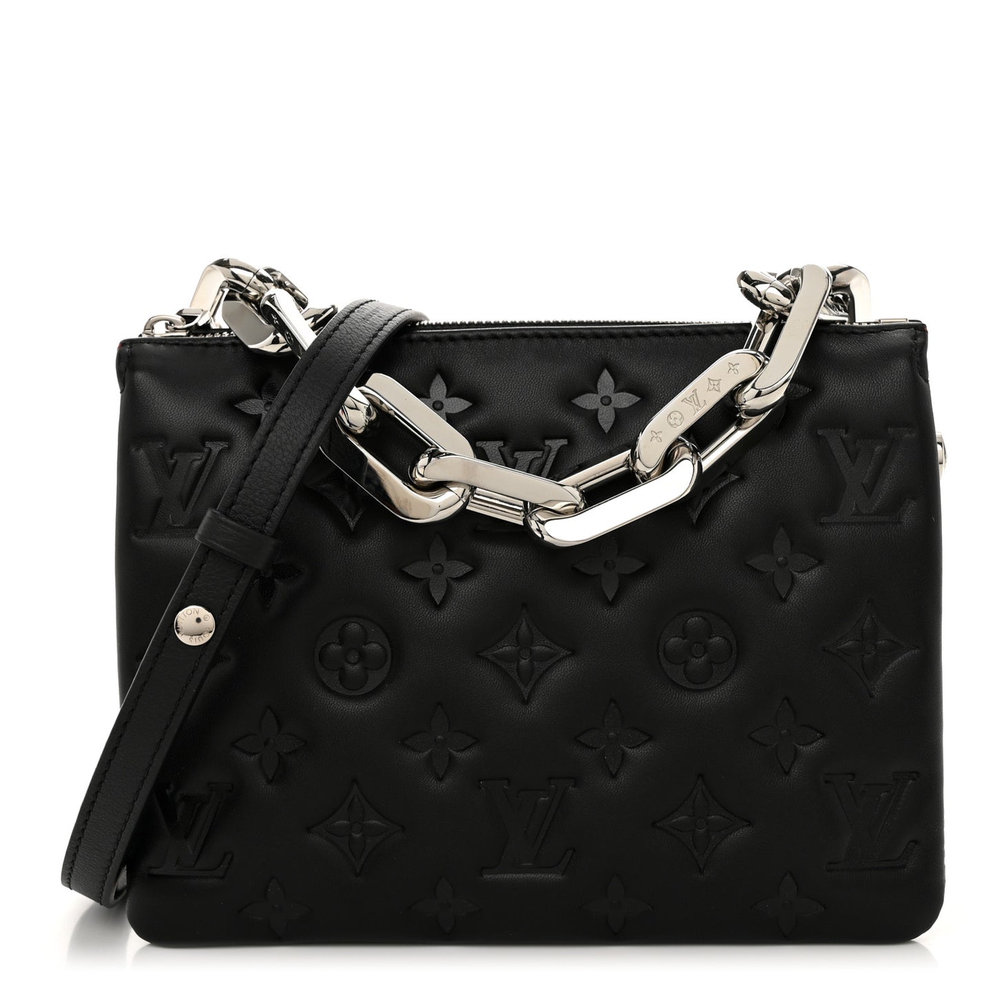 Lambskin Embossed Monogram Coussin BB Black