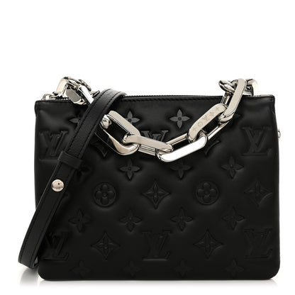 Louis Vuitton Lambskin Embossed Monogram Coussin BB Black 1 of 12