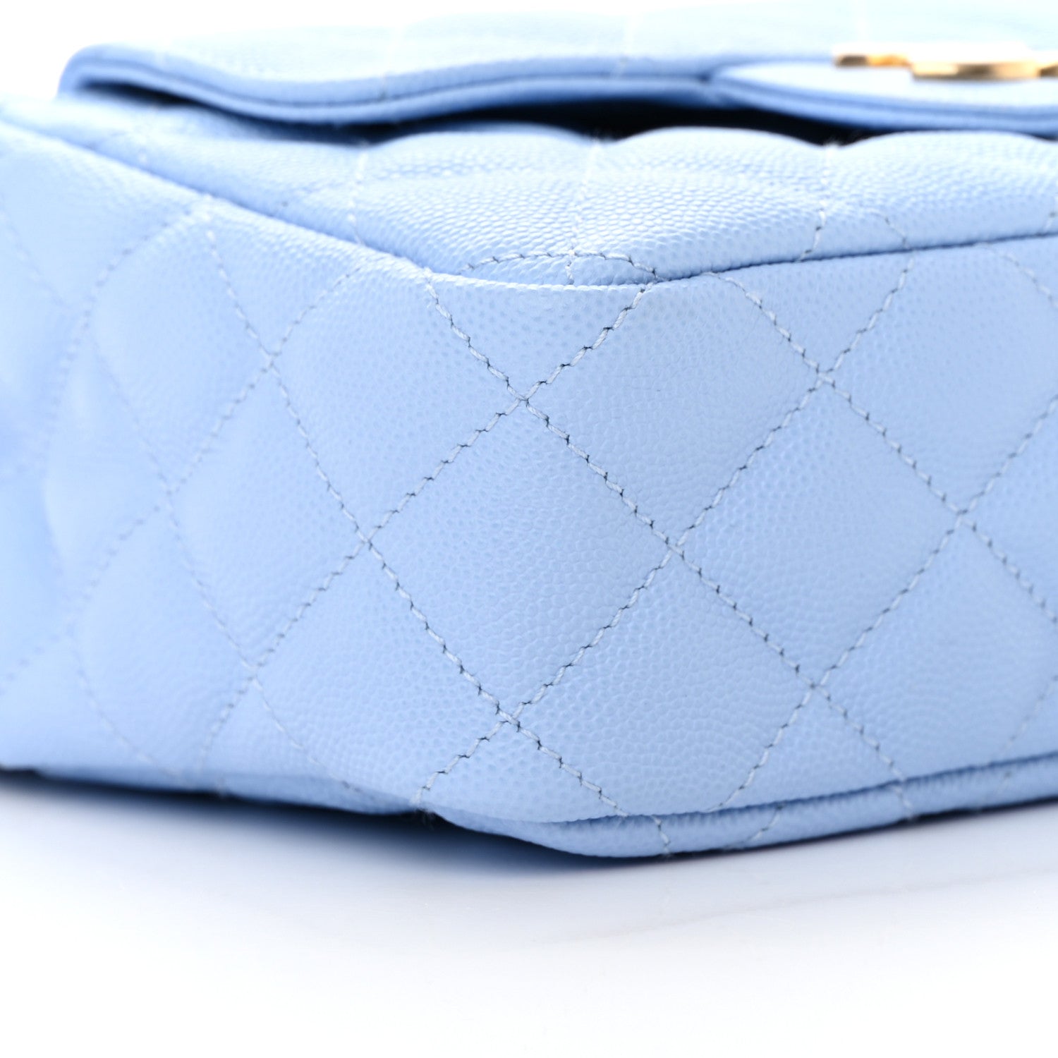 Chanel Caviar Quilted Small Wavy CC Hobo Light Blue 9 of 13