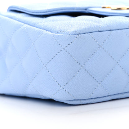Chanel Caviar Quilted Small Wavy CC Hobo Light Blue 9 of 13