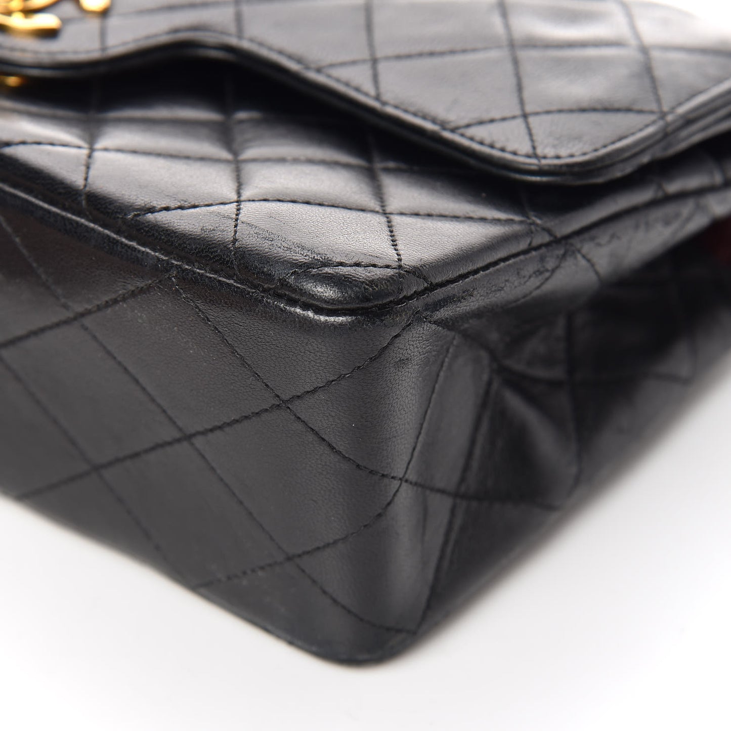 Lambskin Quilted Small Double Flap Black