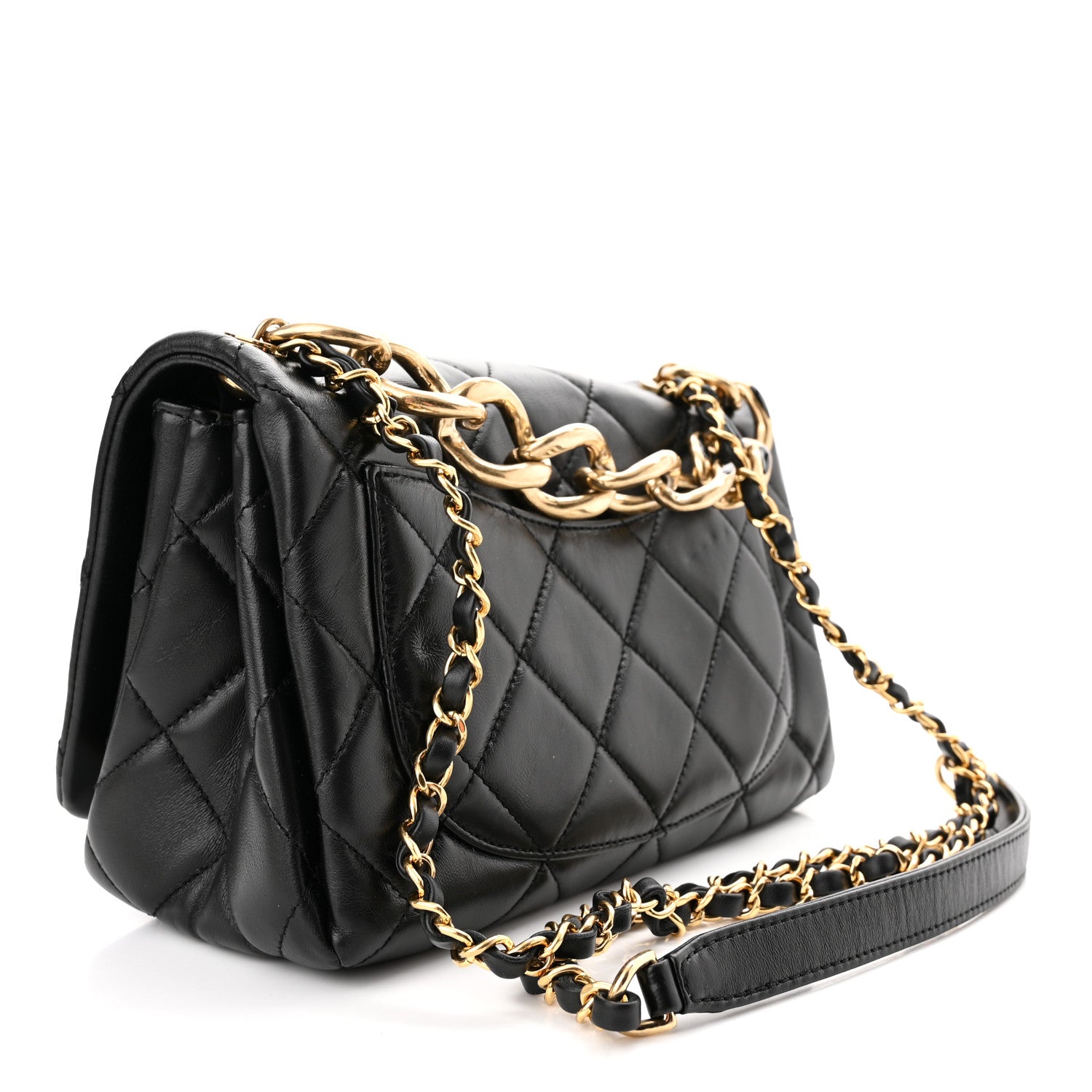 Chanel Lambskin Quilted Medium Color Match Flap Black 3 of 11