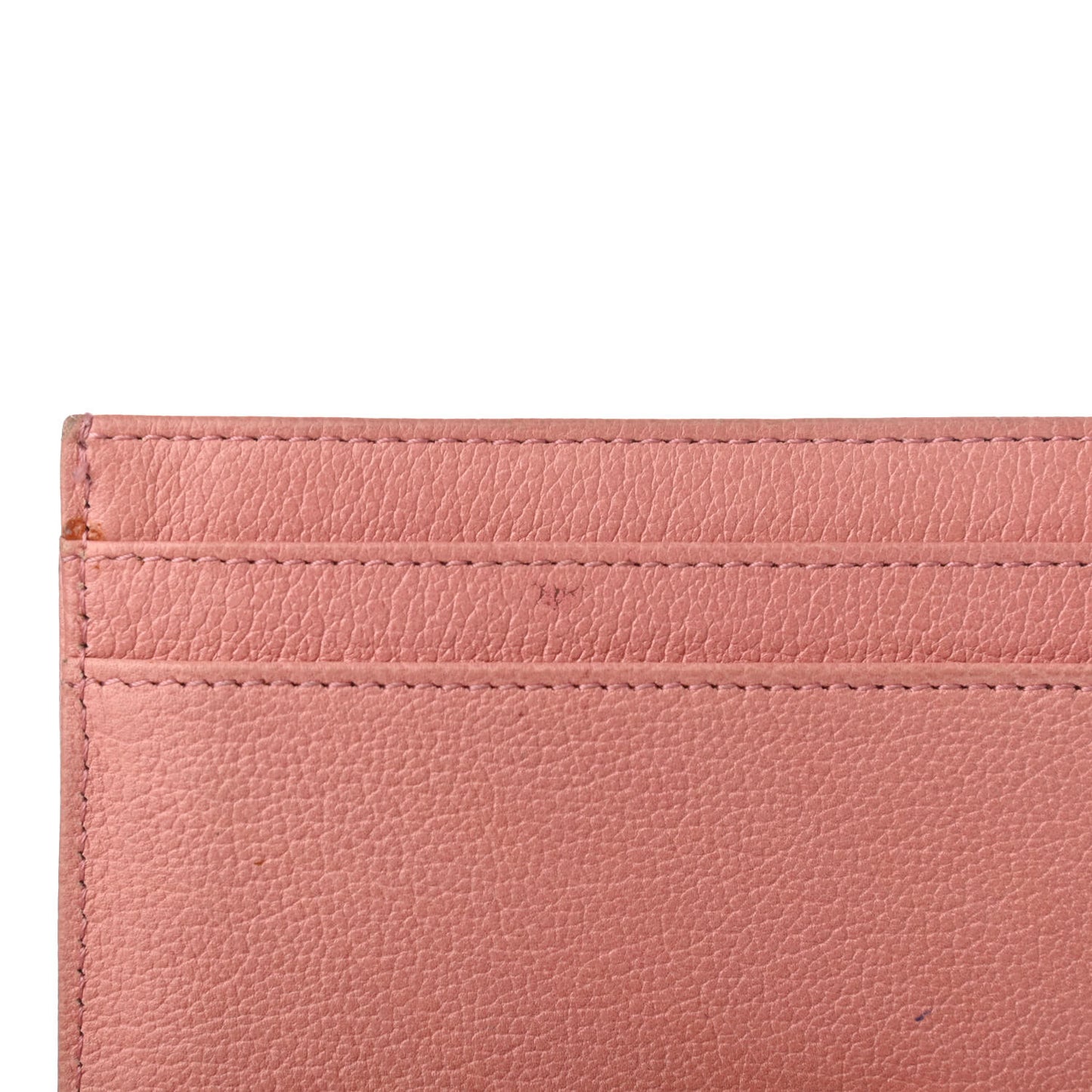 Goatskin Camellia Embossed Card Holder Pink