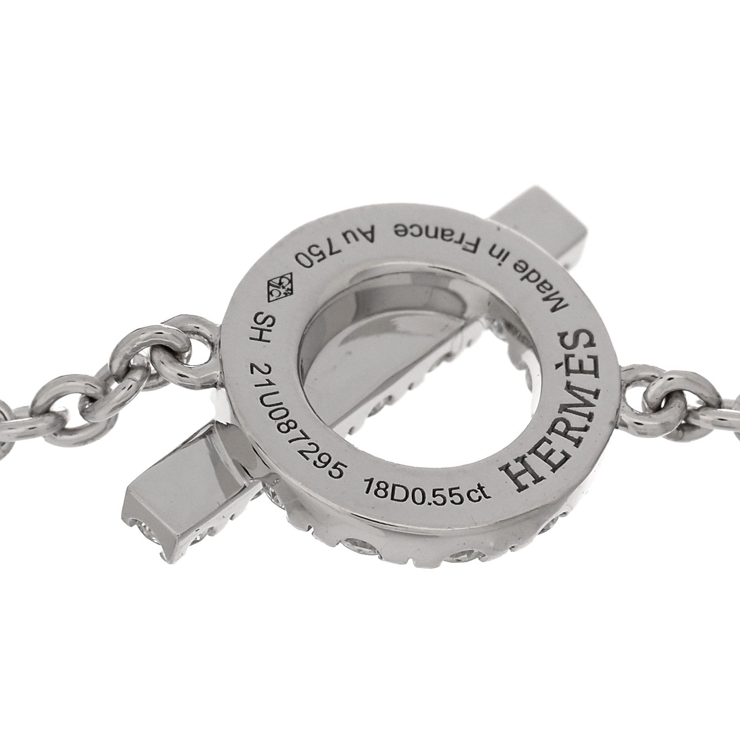 Hermes 18K White Gold Diamond Finesse Bracelet SH 3 of 4