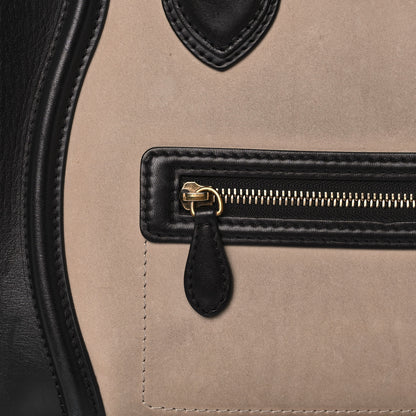 Celine Satin Calfskin Suede Mini Tri-Color Luggage Seashell 9 of 13