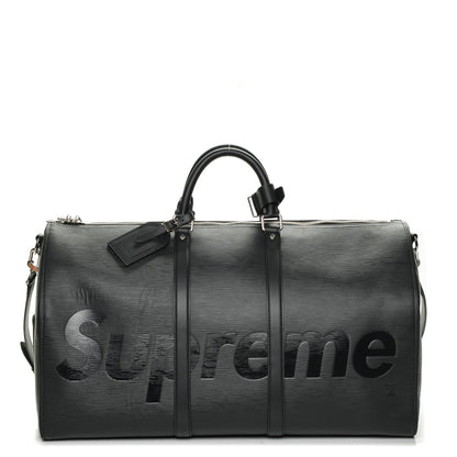 Louis Vuitton X SUPREME Epi Keepall Bandouliere 55 Black 1 of 8