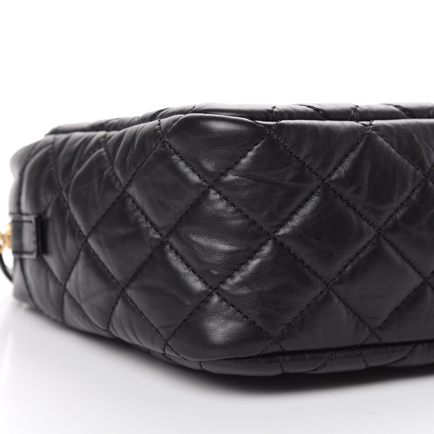 Aged Calfskin Quilted Medium Reissue Camera Case Black