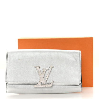 Louis Vuitton Metallic Calfskin Louise EW Lock Clutch Silver 9 of 9