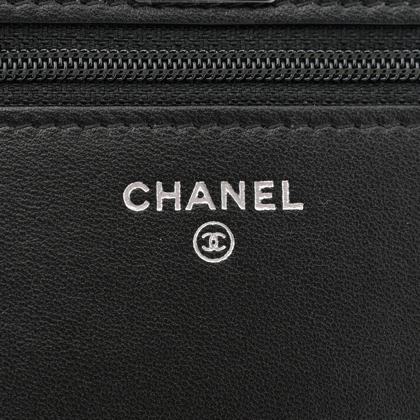 Lambskin Quilted Trendy CC Wallet On Chain WOC So Black