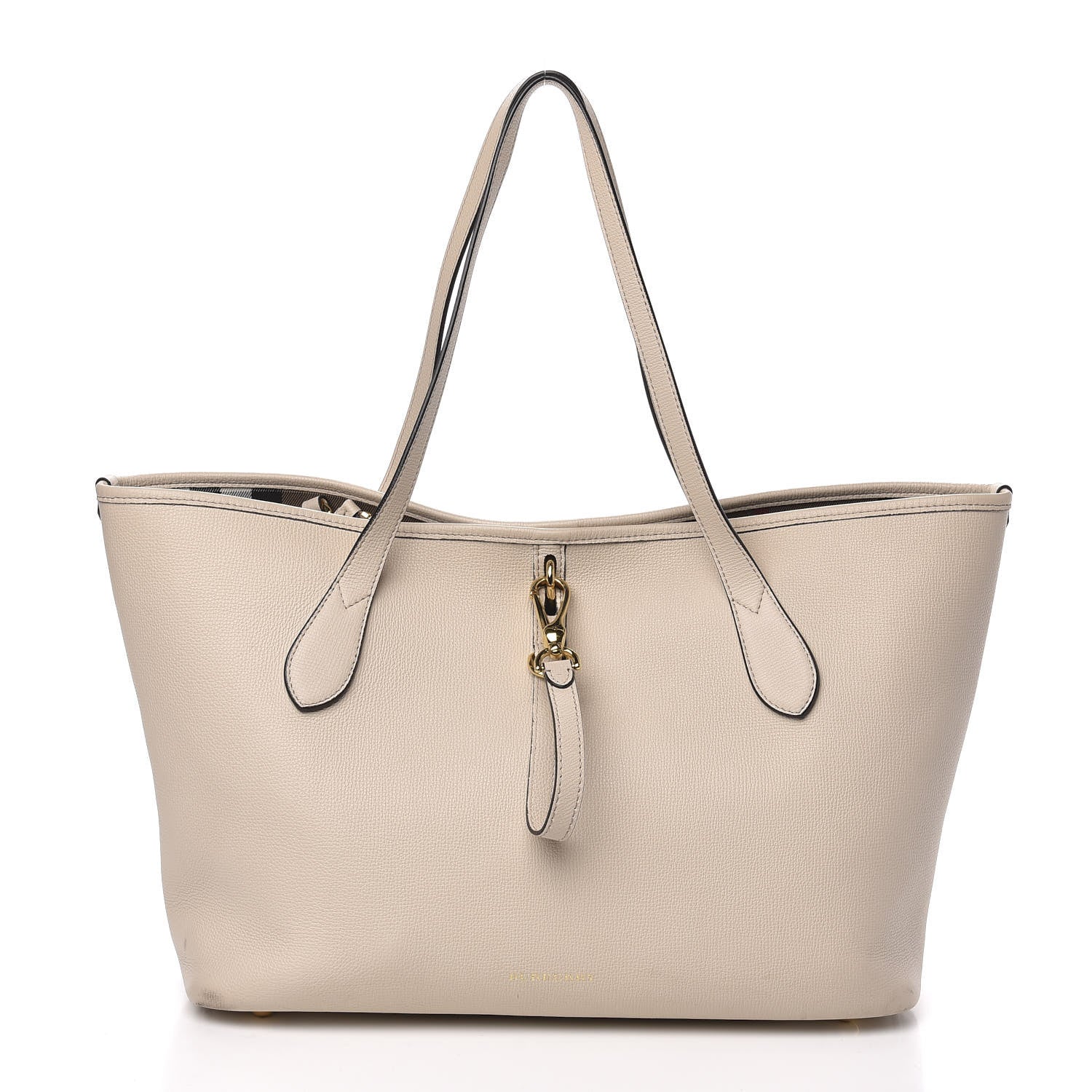 Burberry Grainy Calfskin Medium Honeybrook Tote Limestone 2 of 11