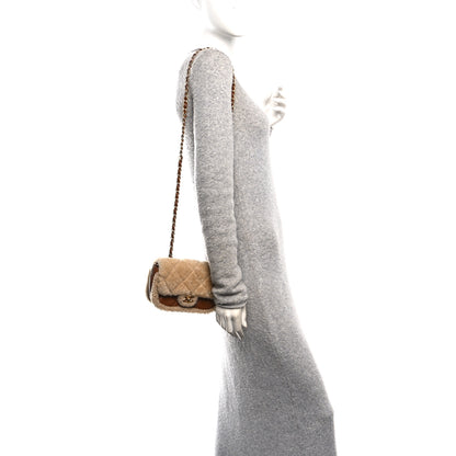 Chanel Shearling Lambskin Quilted Mini Furry Coco Flap Beige Dark Brown 2 of 10