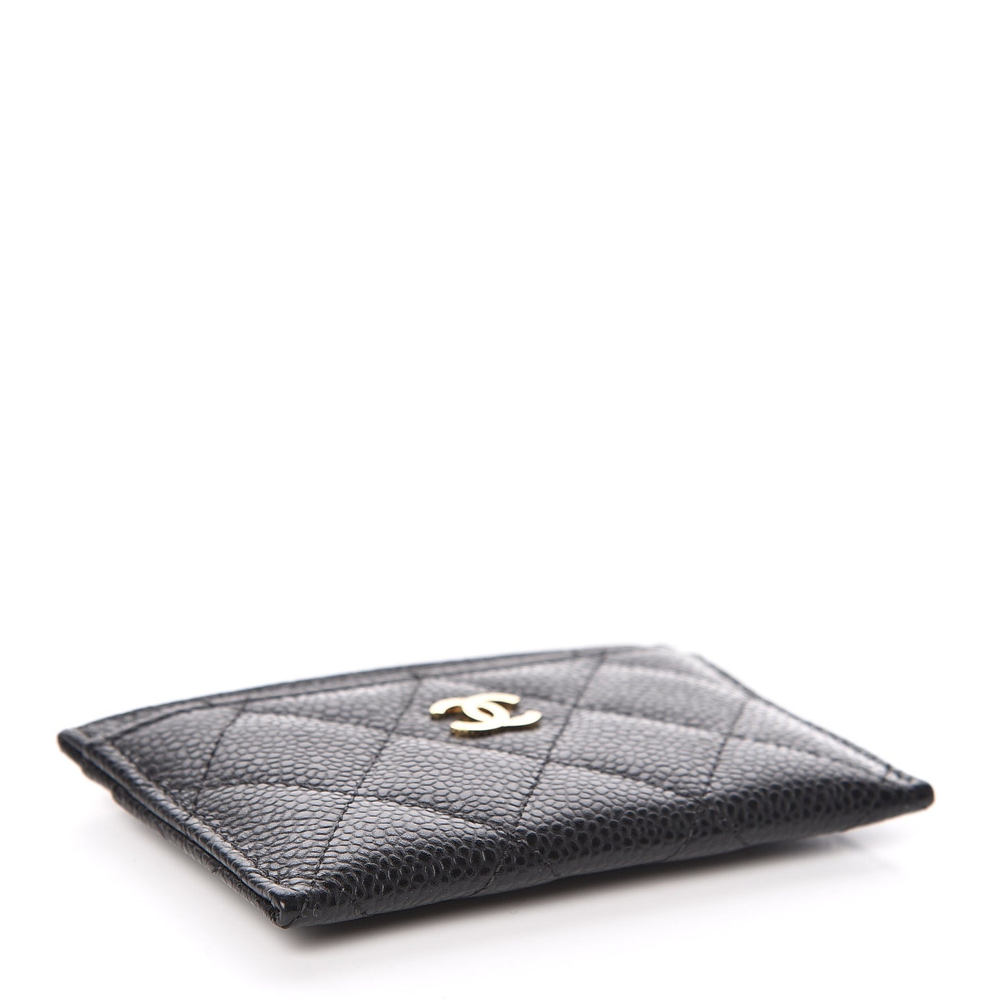 Caviar Quilted Card Holder Black