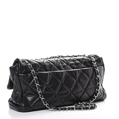 Chanel Glazed Caviar Medium Nature Flap Bag Black 2 of 15
