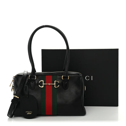 Gucci Calfskin Web Medium Borsetto Boston Black 10 of 10