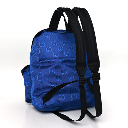 Gucci Econyl Nylon Monogram Off The Grid Utility Pocket Backpack Guilted Blue Black 3 of 9