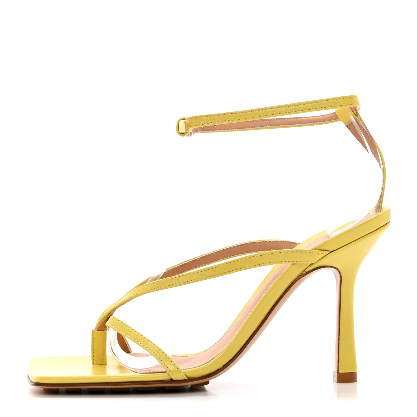 Lambskin Stretch Multi Strap 90mm Sandals 36 Pear