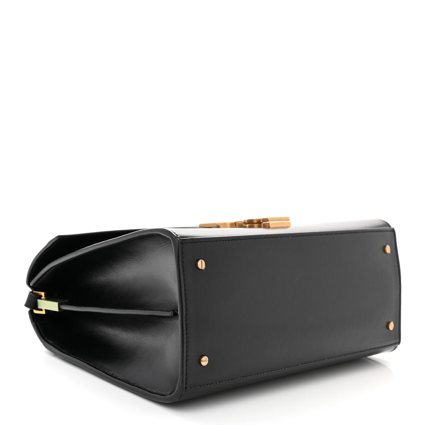 Smooth Calfskin Medium Classic Monogram Cassandra Top Handle Black Rouge Legion