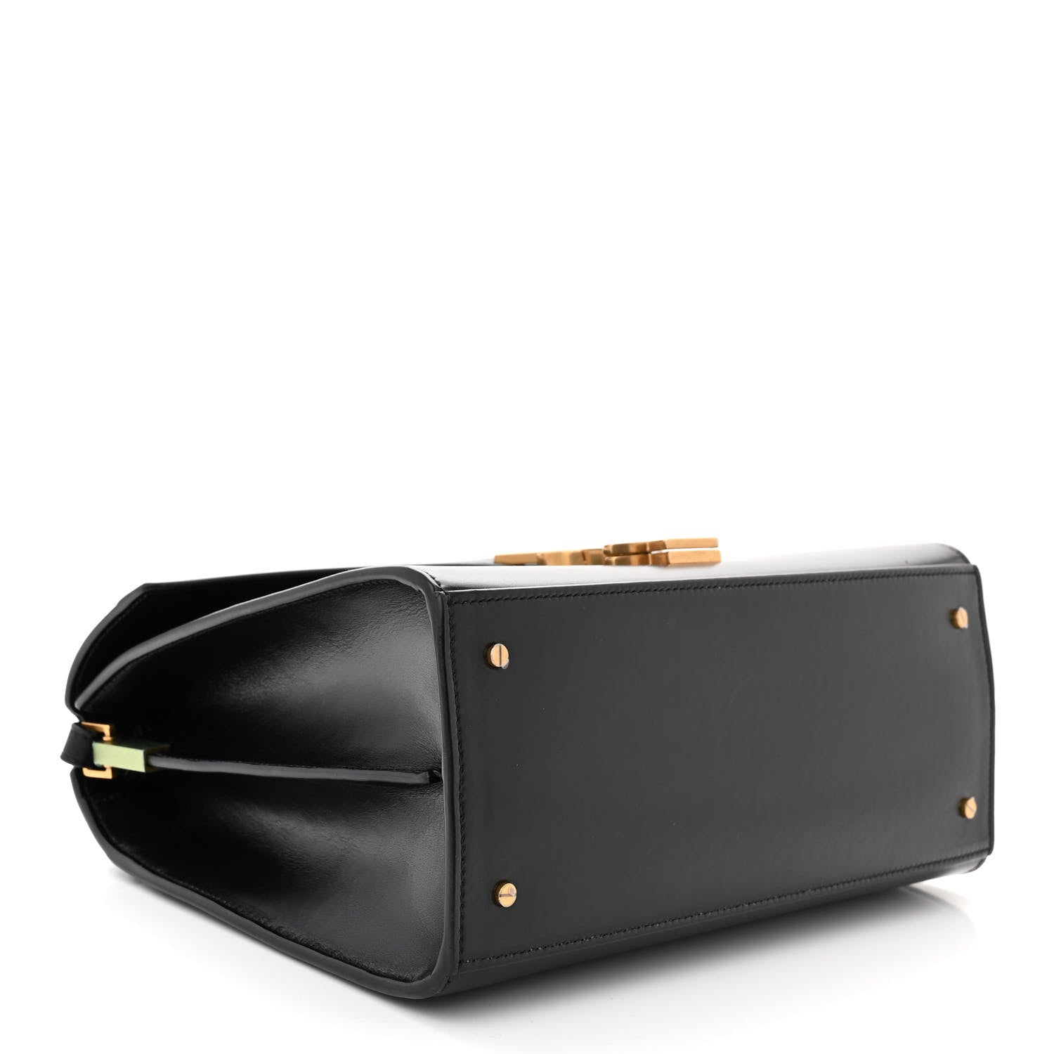 Saint Laurent Smooth Calfskin Medium Classic Monogram Cassandra Top Handle Black Rouge Legion 4 of 9