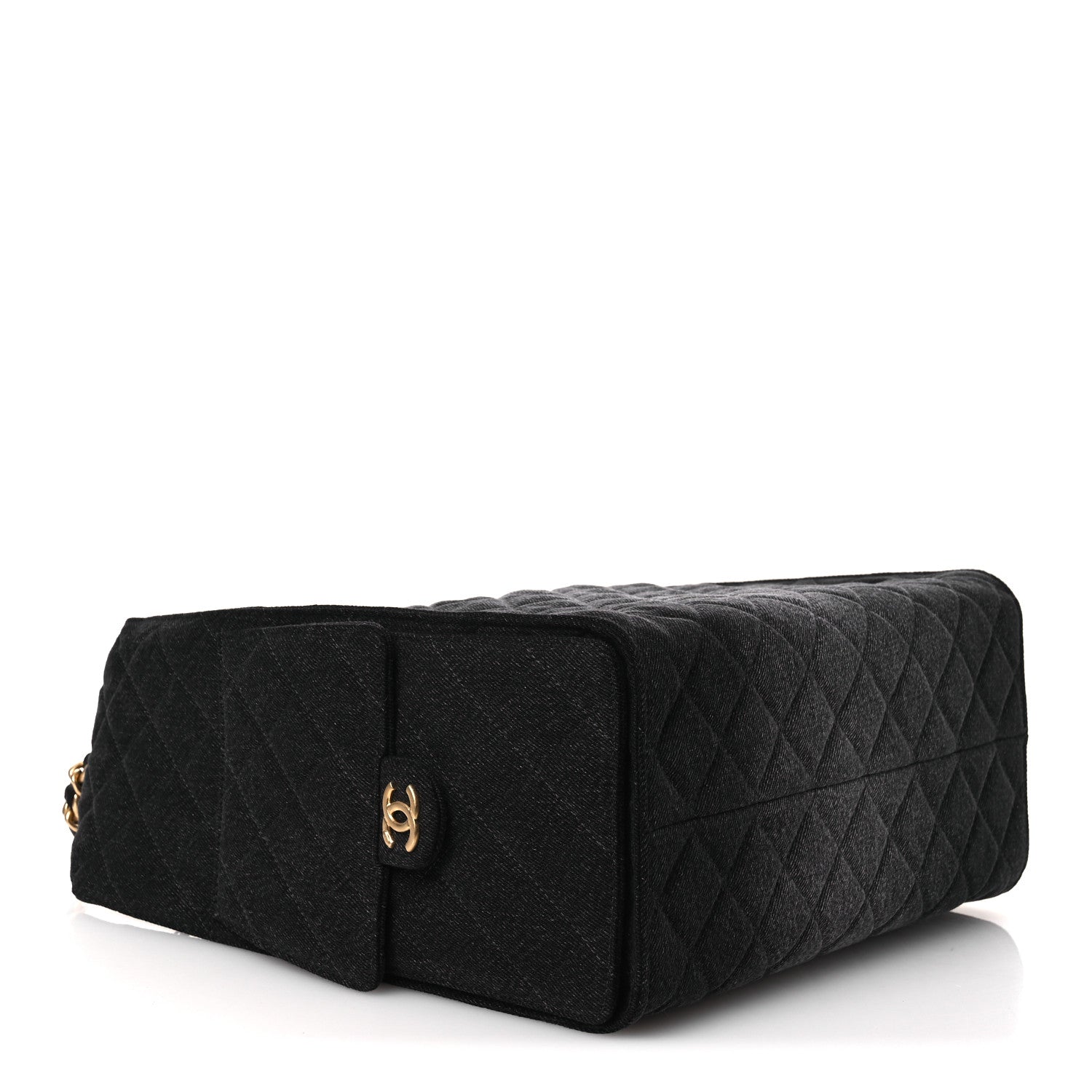 Chanel Washed Denim Quilted Medium Chanel 25 Handbag Black 5 of 13