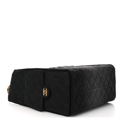 Chanel Washed Denim Quilted Medium Chanel 25 Handbag Black 5 of 13