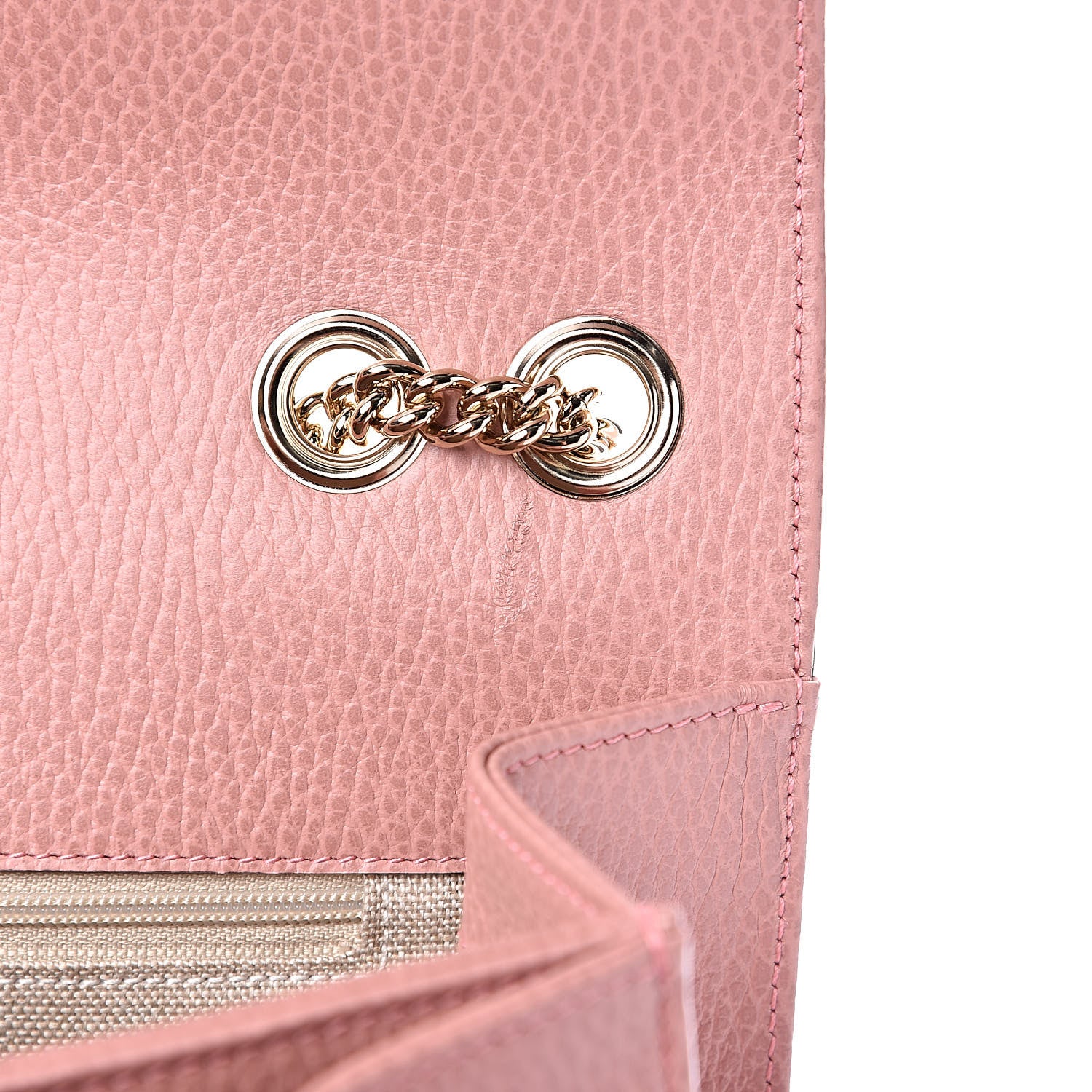 Gucci Dollar Calfskin Interlocking G Shoulder Bag Soft Pink 10 of 10