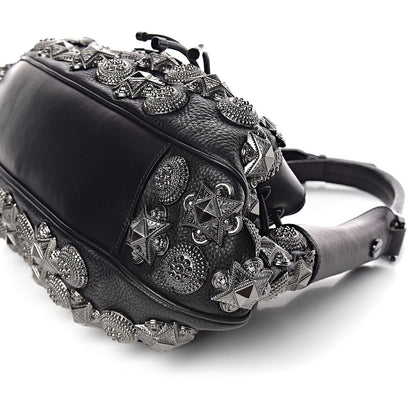 Burberry Calfskin Mason Warrior Studded Hobo Black 14 of 14