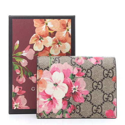 Gucci GG Supreme Monogram Blooms Card Case Wallet Beige Multicolor Dry Rose 7 of 7