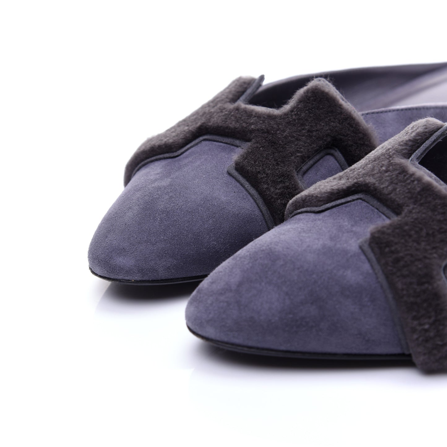 Suede Goatskin Fur Roxane Mules 38.5