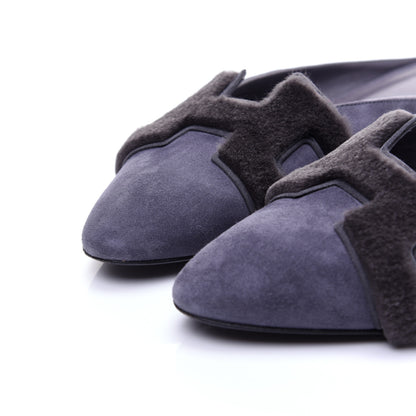 Hermes Suede Goatskin Fur Roxane Mules 38.5 6 of 13
