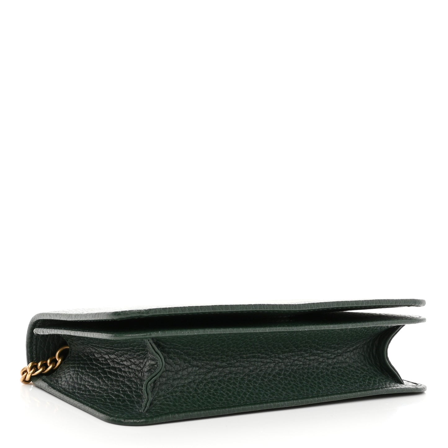 Dollar Calfskin Garden Mystic Cat Chain Wallet Green