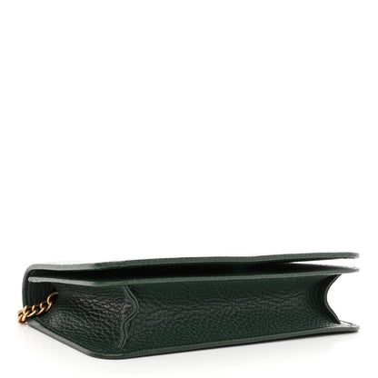 Gucci Dollar Calfskin Garden Mystic Cat Chain Wallet Green 4 of 8